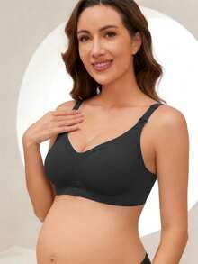 2pcs/1pc Bra Menyusui, Push-Up Anti-Kendur, Bra Hamil untuk Payudara Besar, Bra Menyusui Penutup Depan untuk Kehamilan dan Pasca Melahirkan - MultiWarna - View 5