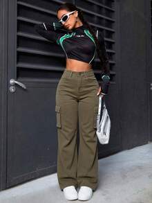 Women Jeans - Army Green - View 2