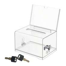 Donation Storage Tank Transaction Lock Ballot Box Raffle Suggestion Box Savings Money Box Ticket Container Acrylic Fundraising Collection Box - Multicolor - View 10