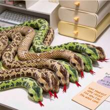 1pc Cute Plush Snake Doll, Realistic Python Plush, Soft Animal Shape Creative, Suitable For Home Party Decoration, Soft Fluffy Plush Doll, Plush Pillow, Perfect Gift For Girls, Birthday, Valentine's Day, Home Decor - Multicolor - View 2