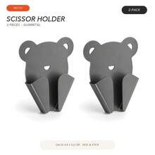 2pcs Scissors Storage Rack, Kitchen Living Room Storage Rack, Wall-Mounted No-Drill With Adhesive Pad, Carbon Steel Material, Suitable For Scissors Storage - View 9