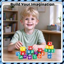 40pcs Colorful Translucent Magnetic Blocks, Letter Number Operation Symbol 3D Magnetic Building Toys, STEM Early Education Cognitive Educational Toys For 3-6 Years Old Kids, Portable Storage, Birthday Holiday Gift For Boys And Girls - Multicolor - View 4