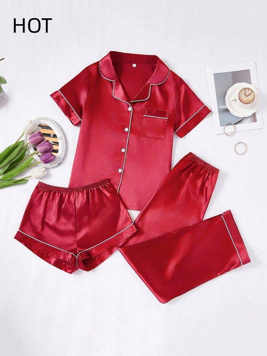 Women Pajama Sets - Apricot - View 1