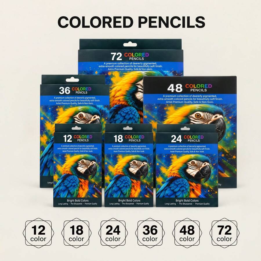 12/18/24/36/48/72 Pcs Colored Pencils Set, Smooth Coloring Drawing Pencils For Sketching, Art, School And Creative Use - Sets - View 1