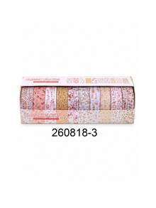 10 Rolls/Box Of Brightly Colored Floral Washi Tape,6 Colors With Small Flower Patterns.For Stationery, DIY Crafts, Scrapbooking, Gift Box Decoration. - Multicolor - View 16