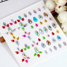 Colorful Sparkly Rhinestone Stickers, Shiny Self-Adhesive Gem Stickers, Cute Decorative Crystal Stickers For Crafts, Nails, Scra - one-size - View 8