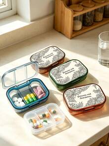 "Poisons And Antidotes" Printed Pill Box, Vintage European Style Pill Box, Portable Pill Storage, Convenient Medication Storage Box, Travel Pill Box, Dispenser Box, Portable Jewelry And Pill Box, Travel Pill Box, Large Capacity Compartments, Weekly Medication Organizer, Back To School Season, Back To School Gift, Christmas Gift, Halloween Gift - Multicolor - View 6
