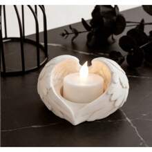 Tempat Lilin Sayap Malaikat, Cocok untuk Lilin Teh atau Lilin Imitasi, Ideal untuk Dekorasi Rumah dan Pajangan Meja. Dekorasi Tempat Lilin Kreatif yang Unik Ini Merupakan Hadiah yang Sangat Baik untuk Pecinta Dekorasi. - A - View 6