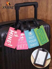 XAXRE Easy Embossed Letters Pattern Luggage Tags, Anti-Theft Tips, PVC Soft Silicone Luggage Tags, Travel Identification Cards, Travel Essentials - Multicolor - View 1