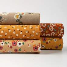 5pcs 23.5*30cm Yellow Handmade Patchwork Fabric, DIY Fabric Set, Floral Series Sewing Fabric Set - Yellow 23.5*30cm-1 - View 6