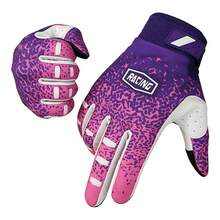 ROXF 1 Pair Letter Print Off-Road Motorcycle Gloves, Unisex Full Finger Touchscreen Motorcycle Gloves, Anti-Slip Protective Gloves, Suitable For Mountain And Off-Road Racing - Purple - View 5