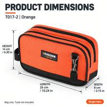 TKIGZNW A017 1pc Portable Dual-Compartment Tool Bag, Polyester Oxford Fabric Handheld Hardware Storage Bag, Suitable For Repairmen, Electricians And Carpenters Projects - Multicolor - View 11