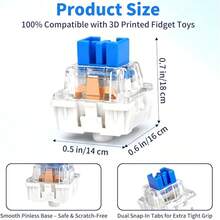 No Pin Clicky Switch 36 50 72 100 200Pcs With XDA Random Transparent And Macaron Color Keycaps 10 20Pcs For DIY Keychain Craft Fidget Stress Relief Decor Set - View 7