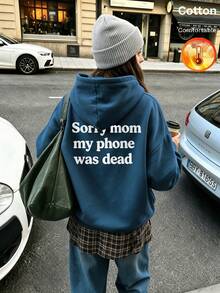 Autumn Winter Sorry Mom My Phone Was Dead Y2K - Cow Blue - View 5