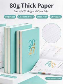 1pc 2027 Spanish Daily Planner Notebook, 8 Colors Available, A5 Thick 80g Paper, 360 Pages, 180° Flat Writing Diary For Work & Study - Multi-color - View 6