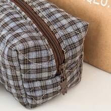 1pc Gray Brown Vintage Japanese Style Square Bear Storage Bag, Multi-Functional Makeup Bag And Cardboard Bear Pencil Case, Stationery Storage Box And Large Capacity Cosmetic Bag, Suitable For Back To School - Multicolor - View 6