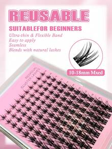 MENGJIESHANGPIN 120pcs Natural Realistic Fake Eyelashes Segmented Curly Voluminous Cat Eye Cartoon Messy Long Lasting 10-18mm QU02 - View 4
