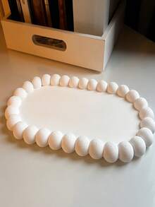 Jewelry Tray Cosmetic Tray Decorative Storage Tray White Pearl Decor Storage Tray Earring Necklace Ring Storage Box Display Stand High-Tone Vanity Decor Home Display Tray Women's Gift Home Decor - Multicolor - View 5