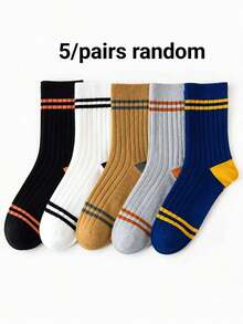 Men's Long Socks, Versatile Mid-Calf INS Style Sports Basketball Socks, Spring/Autumn, Odor-Resistant, Gift - Multicolor - View 6