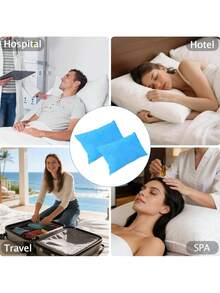 20pcs Disposable Pillow Case Travel Single Use Pillowcase For Hotel Home Bedroom - Blue - View 3