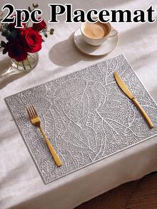 8pcs, Gold Rectangular Hollow PVC Placemats, Washable Table Decor Mats, Non-Slip Odorless Tableware Mats, Breathable Heat-Dissipating Western Dining Mats, Suitable For Restaurants, Cafes, Homestays, Fit For Festivals, Parties, Gatherings, Birthdays, Weddings, Dinner Parties. - Multicolor - View 15