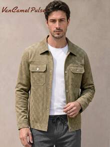 Vancamel Pulse Men's Jacket, Versatile Loose Lightweight Casual Jacket, Daily Sports Fitness Hiking Outdoor Jacket - Khaki - View 3