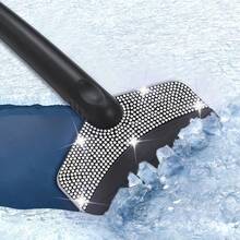 1pc Rhinestone Car Snow Scraper Ice Scraper, Crystal Windshield Snow Removal Tool, Shiny Winter Car Accessory, Car Window Ice And Snow Remover, Cute Snow Cleaning Tool - A - View 5