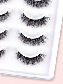 10 Pairs 14mm Long Criss-Cross False Eyelashes - Black - View 8