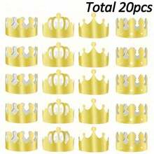 1/2/5/10/20pcs Gold Paper Crowns For Parties, Gold King Crowns Gold Hats For Birthday Celebrations Photo Props, Exquisite Headband Birthday Hats, Suitable For Birthday Parties, Holiday Parties And Many Other Occasions,One Size = 1pc - Multicolor - View 1