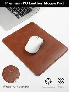 1 buah Alas Mouse Kulit, Tahan Air, Cocok untuk Meja Komputer, Bagian Bawah Karet dengan Partikel Anti-Selip, Alas Mouse Notebook - MultiWarna - View 2