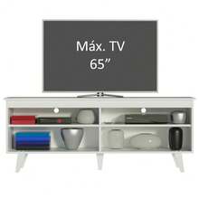 Mueble Mesa Para Tv Rack Madesa 4 Espacios - Blanco - Ver 4