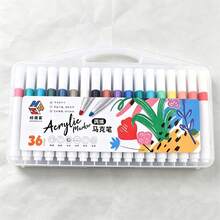 48/36/24/18/12 Colors Acrylic Marker Set With Triangular Barrel, Quick-Drying Smooth Rich Colors, Suitable For Students, Children DIY Painting, Design, Planner, Creative Graffiti On Stone, Glass, Clothing And Other Materials - Triangular Marker - View 6