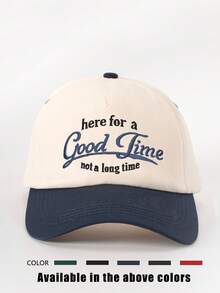 1件刺繡 Good Time 配色棒球帽，可調節防曬休閒帽，適合春秋旅行、海灘度假，Y2K風格青年帽 - 棒球帽A - 查看 10