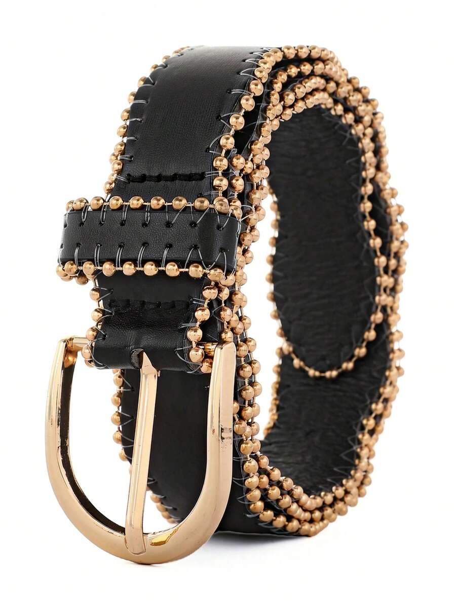 1pc Women's Classic Fashion Simple Casual Leather Belt With Buckle, Versatile For Dresses, Jeans, Daily Wear, Office And Commute - Pin Buckle Belt - View 1