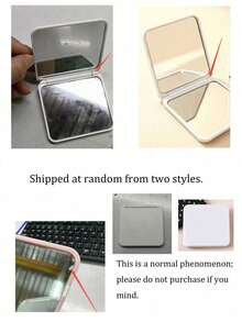 New 3D Heart Portable Square Makeup Mirror Double-Sided Square Makeup Mirror Women's Foldable Makeup Mirror Compact Minimalist Makeup Mirror Suitable For Wallet And Travel Mini Makeup Mirror - Multicolor - View 9
