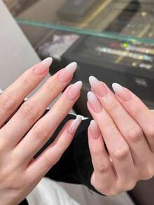 10pcs Short Almond, Long Coffin, Short Square, Sweet Apricot Gradient ...