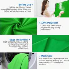 Chrisley Screen Backdrop Big Size Photography Chroma Key Green Cloth Background Sheet For Background Removal Zoom Meeting Photo Video Studio Live Streaming Video Recording (Backdrop Only) - View 4