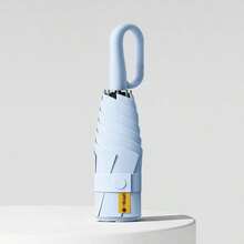 1pc Mini Hook Handle Folding Umbrella, UPF 50+ Sun & Rain Protection Lightweight Portable Umbrella, For Outdoor Travel Commuting, For Women & Men, Pocket Parasol, Windproof Compact Travel Umbrella, Holiday Gift - Multicolor - View 12