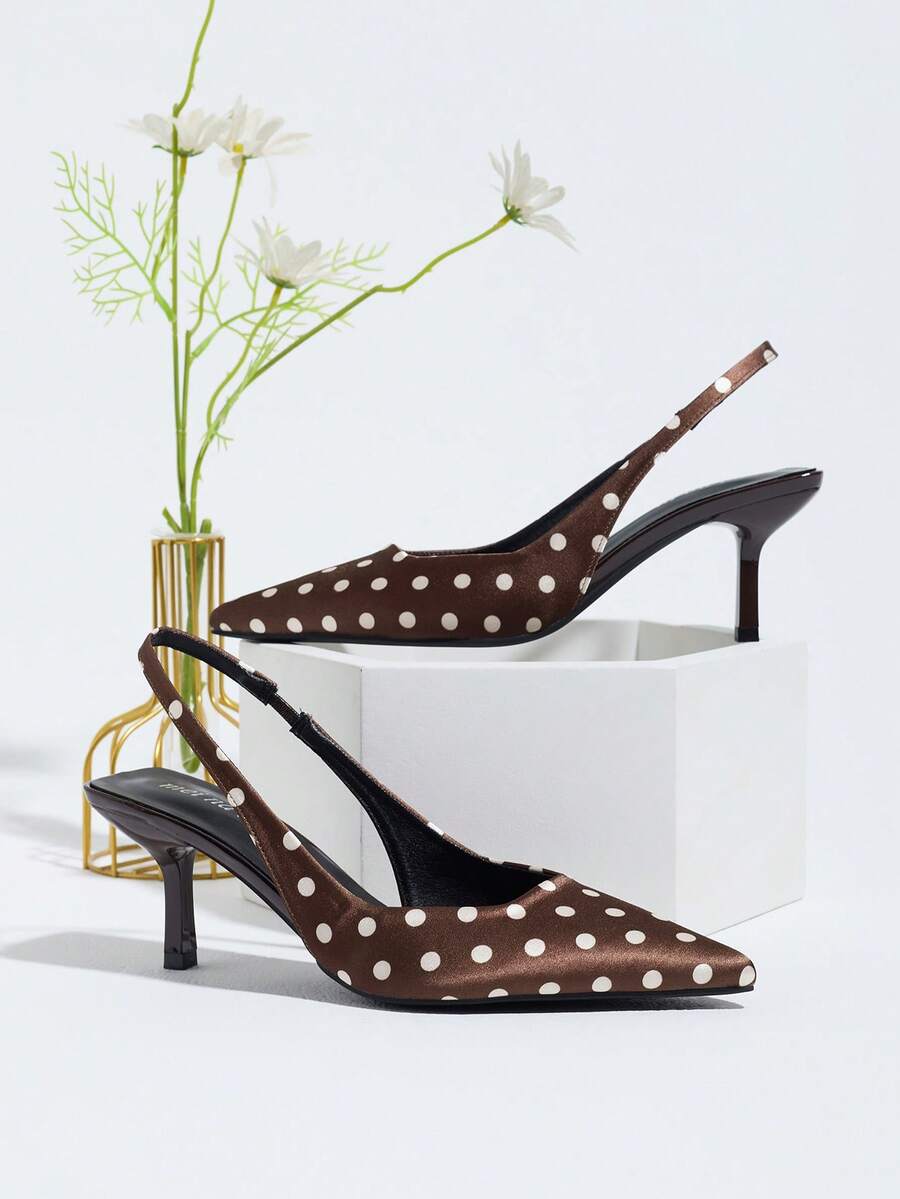 Women's High Heel Pumps, Pointed Toe High Heels, Fashionable Stiletto Heels, Slingback Low-Cut Sandals