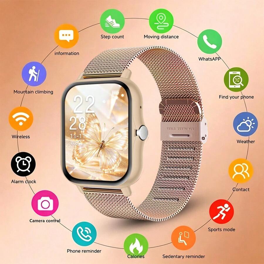 Smartwatch, Wireless Calling/Dialing, Multi-Sport Modes, Call Reminder And Rejection, Message Reminder Viewing, Suitable For Men And Women, Compatible With IOS/Android