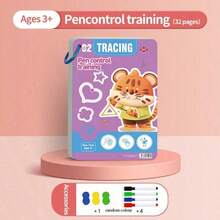 32-Page Reusable Magic Practice Notebook Set | Whole Brain Development, Writing Practice And Drawing Education Manual | Learn Writing Skills, Paper Material, Durable Binding | Colorful Pages, Skill Development, Learning Workbook, Engaging Learning Back To School - Multicolor - View 12