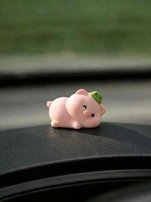 2pcs/4pcs Cute Pig Figurines, Car Dashboard, Screen, Window Side Decor, Creative Interior Decoration - A - View 2