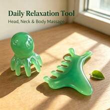 2pcs (1 Octopus Head Comb + 1 Dolphin Massage Comb) Multi-Function Full Body Massage Tool, Suitable For Scalp Massage, Facial Contouring, Neck And Shoulder Muscle Relaxation, Portable Home SPA Self-Care Relaxation Tool - A - View 9