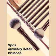13 Pcs Makeup Tool Set, 9 Pcs Wine Red Makeup Brushes, 4 Pcs Beauty Accessories. It Has Multiple Brush Styles For Full Face Makeup. Matched With Powder Puffs And Beauty Sponges, It Helps Create Soft And Even Makeup. - Multicolor - View 4