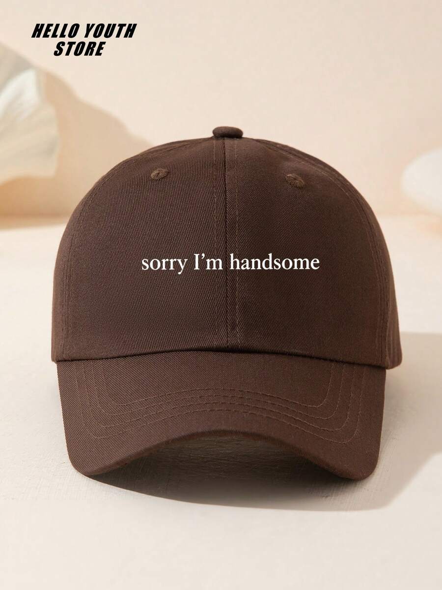 1pc "Sorry I'm Handsome" Printed Baseball Cap, Lightweight Comfortable Multi-Functional Baseball Hat, Washed Vintage Hat, Suitable For Daily Outings And Life Use, Daily Outfit Hat Decoration, Gift For Friends