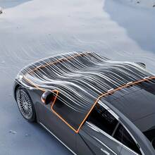 1pc Premium Magnetic Reinforced Windshield Snow Cover, Winter Frost & Ice Protection Front Windshield Cover With High-Visibility Reflective Decorative Strip, Universal Car Winter Weather Protection Cover - Multicolor - View 6