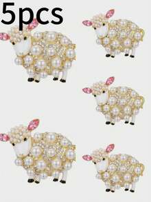 Classic Rhinestone Sheep Brooch, Creative Animal Badge, Jewelry Accessory Decoration - Multicolor - View 10