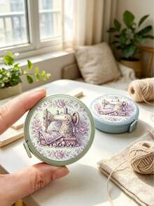 Vigour Summer 復古縫紉機圖案可伸縮捲尺，迷你便攜軟皮革量尺，適用於居家、裁縫、縫紉、辦公、學習 - 均碼 - 查看 2