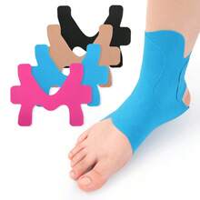10pcs Ankle Support | Adjustable Stabilizing Strap, Elastic Pre-Cut Strap, Breathable Design, Suitable For Sports And Fitness - Blue, Black, Light Beige, Pink Available | Made Of Polyester, Non-Surgical Post-Period And Ligament Stabilization - One Size Fits All - View 1