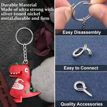 WGRXIRANYKM 90pcs Keychain Accessories Set, Suitable For DIY Handmade Resin Keychain, Includes Chain Keychains, Open Rings, Screw Eye Pins, Suitable For DIY Keychain Making - 90Pcs/Set - View 3